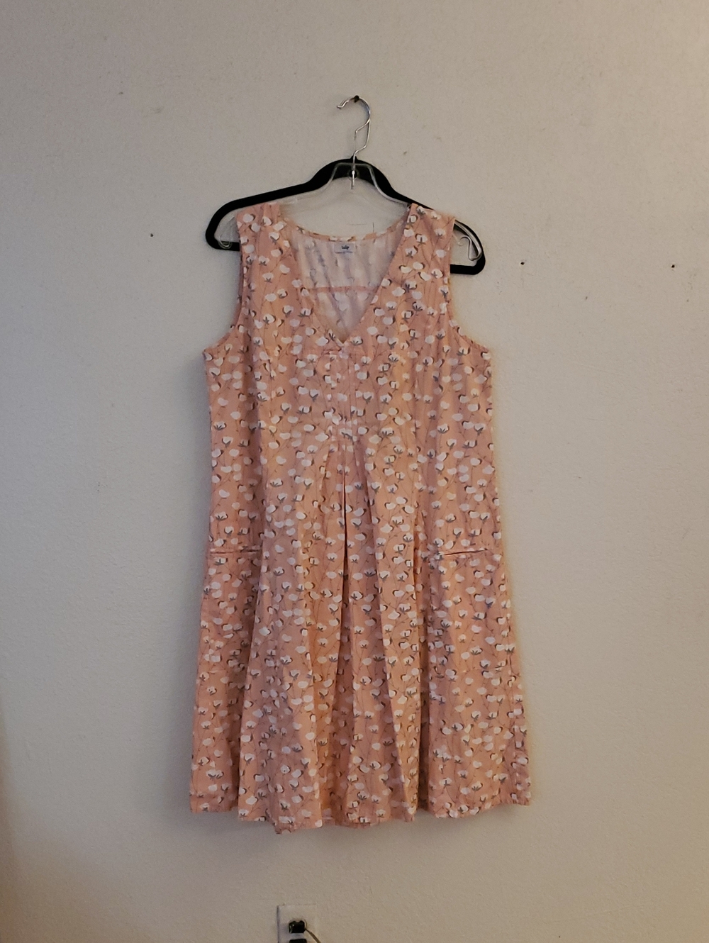 Sleeveless Pink Floral Midi Dress